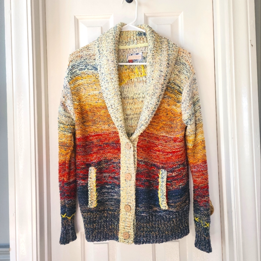 Anthropologie Pilcro Sunset Embroidered Cardigan XS